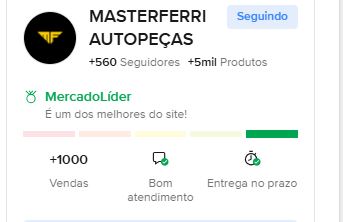 Reputação MasterFerri no Mercado Livre — MercadoLíder